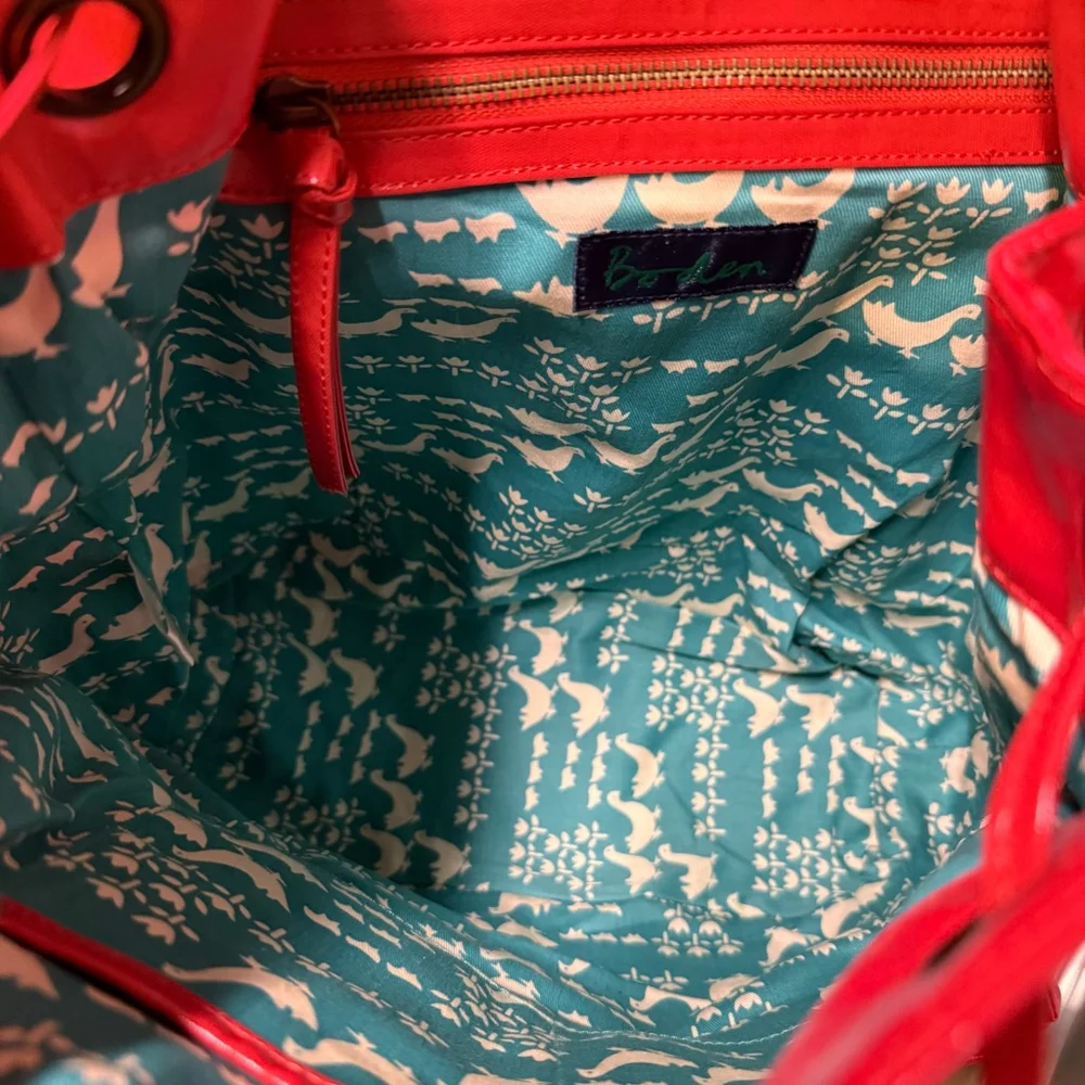 BODEN Backpack Red Coated Canvas
